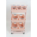 Pink Color Spa Facial Salon Trolley bathroom Storage Rack Rolling Cart Utility Organizer